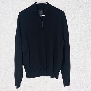 Jos A Bank Traveler 1/4 Zip‎ Sweater XXL Black Pima Cotton Pullover Men Office